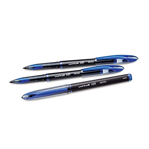 Image of uni-Ball UMR-10 Refill & Uniball Air UB188M Roller Ball Pen Set - Pack of 6 (Blue)