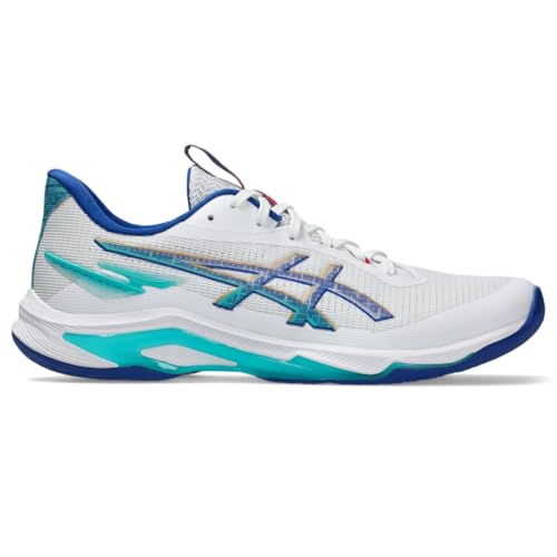 ASICS Men's Netburner Ballistic FlyteFoam 4 Volleyball Shoes, 8.5, White/ASICS Blue