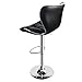 Leopard Shell Back Adjustable Swivel Bar Stools, PU Leather Padded with Back, Set of 2 (Black)