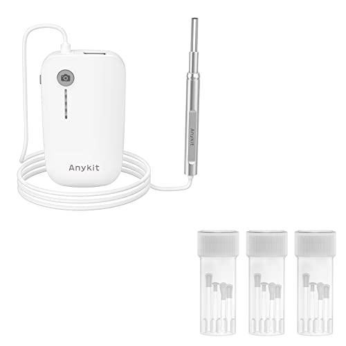 Anykit Ear Wax Removal Tool, HD Otoscope Ear Cleaner for iPhone & Android, Ultra Clear View Ear Camera with Ear Wax Remover, Ear Endoscope with LED Lights, 3 Pack of Ear Wax Removal Spoon Sets