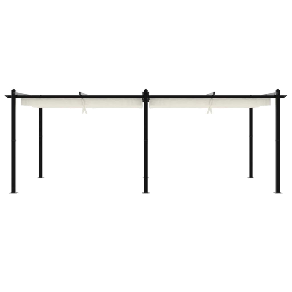 Pergola en aluminium - 3 x 6 m - Tonnelle de jardin avec toit extensible - Crème