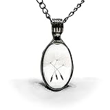 Dandelion Necklace - Three Seeds - 3 Wishes - Quality Glass not Resin – Pressed Flower Pendant -...