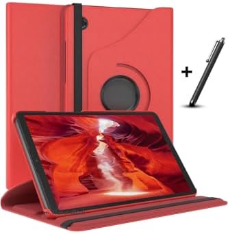 m.tk moveteck Samsung Galaxy Tab A11 8.7 inç ile Uyumlu Tablet Kılıfı, 360 Dönebilen Standlı Korumalı Kapak, Kırmızı + Kalem - Görsel 2
