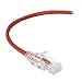 Black Box Slim-Net Cat6 250-Mhz 28-AWG Ethernet Patch Cable - Unshielded, PVC, Snagless Boot, RJ-45, Red, 12-ft