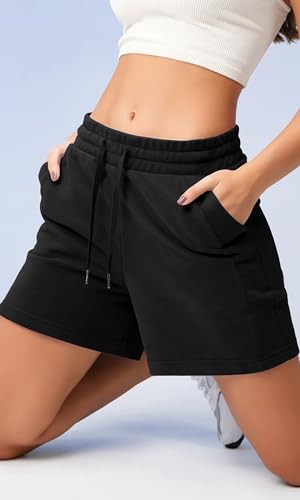 Ododos Women'S Sweat Shorts 5 Inch Cotton French Terry High Waist Workout Casual Lounge Shorts With Pockets thumb #1