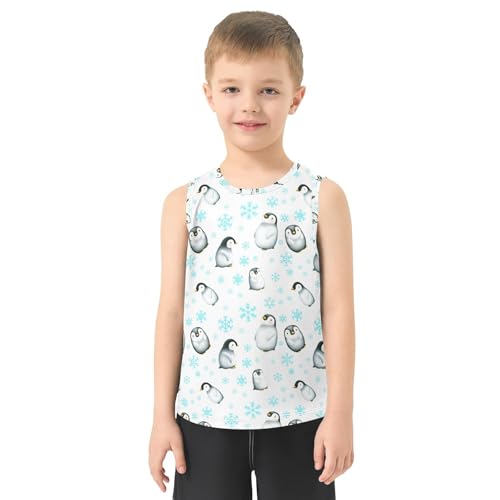 J JOYSAY Penguin Snowflake Winter Boys Tank Top Sleeveless Muscle Shirts Quick Dry Kids T-Shirts 3-15T2