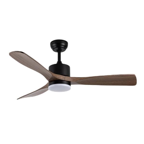 Brightium Ventilador DC 20W 6 velocidades, negro, 3 aspas, 2350 lm, control remoto, temporizador, ideal para ventilación y confort en espacios cerrados.