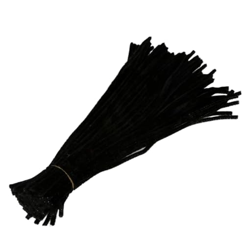 Limpiadores de tuberías chenilla negros de 30cm, suministros para manualidades y juguetes DIY