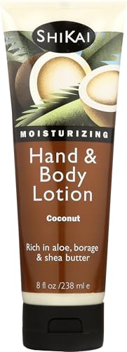 ShiKai - Coconut Hand & Body Lotion, Plant-Based, Ideal for Daily Use, Rich in Botanical Extracts, Helps Hydrate & Soften Skin, Mildly Formulated for Dry, Sensitive Skin, Creamy Texture (8 oz)
