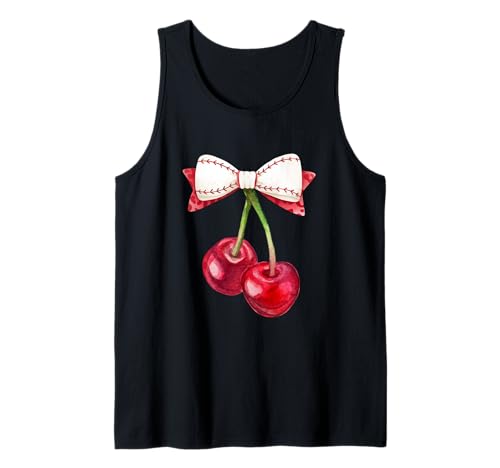 Arco de béisbol de cerezas y cerezas Camiseta sin Mangas