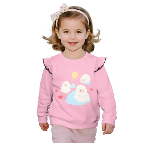 GePrint Girls Pullover Crewneck Sweatshirt Washable Polyester Spandex Fabric Pullover Drop Shoulder Sweater Top 1-8T2