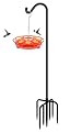 FEED GARDEN 76'' Bird Feeder Pole, Heavy Duty Shepherds Hooks for Outdoor with 7-Prong Base, Adjustable Shepherds Hook for Hummingbird Feeder, Lanterns, Plants, Wedding Decor (1 Pack)