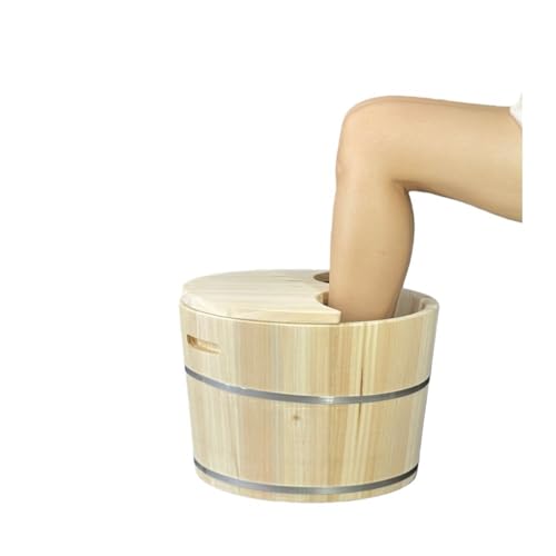 Tina de Pie de Madera con Tapa, Spa Portátil 25 cm miniatura 1