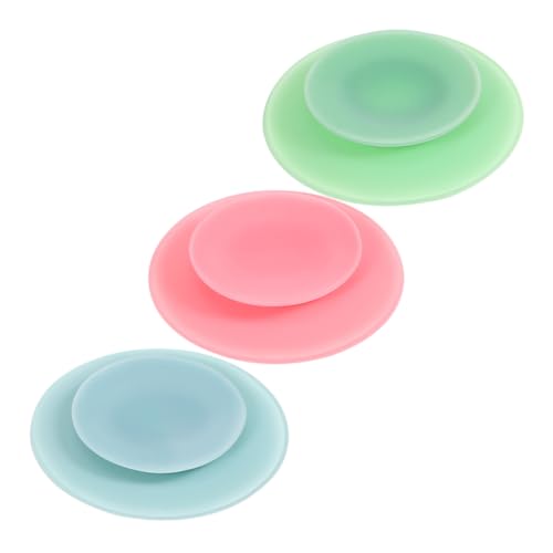 PRETYZOOM 3pcs Silicone Suction Plates and Bowls for Boy Girl and Non Slip Dining Tableware with Double Sided Suction Cups Easy to Clean and Versatile for Smooth Surfaces