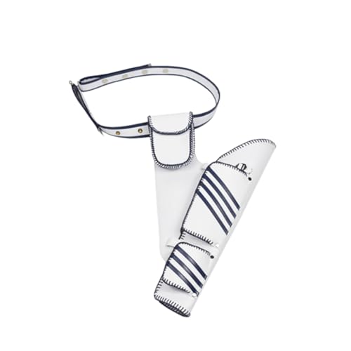 Kisangel White Pu Arrow Bag Large Capacity Portable Arrow Storage Pouch Strap for Outdoor Travel Multifunctional Waist Bag