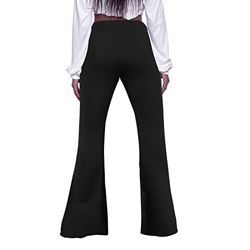 Women High Waisted Fit Flare Ethnic Paisley Floral Bell Bottoms Yoga Pants Flared Leggings2