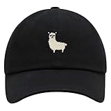 JPAK Alpaca Premium Dad Hat Embroidered Cotton Baseball Cap Peru Peruvian Black