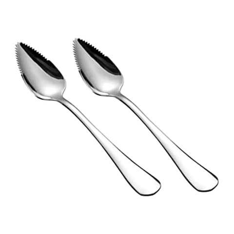 Gezackte Löffel Wassermelonen -Grapefruitlöffel, gezackte Obstdessertschneider -Löffel Metall aus Edelstahl Grapefruit -Löffel 2 Grapefruit -Löffel, gezackter Grapefruitlöffel, Edelstahl Cover