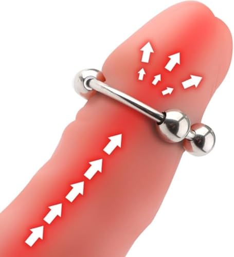 Anillos de pene de acero inoxidable con 4 cuentas de estimulación 2