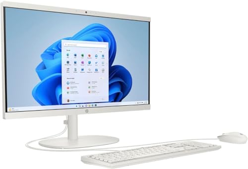 Image of HP All-in-One Desktop, Intel Celeron J4025 Processor, 21.5 FHD Backlit Display, HDMI, RJ-45, Wired Keyboard&Mouse, WiFi, Webcam, Windows 11 Home in S Mode, with 5ave Mousepad (64GB RAM | 2TB SSD)
