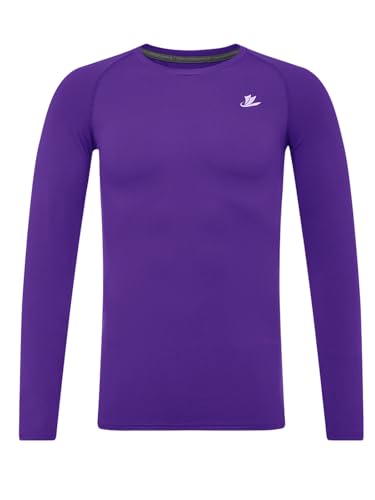 Image of DEVOROPA Youth Boys Compression Shirt Long /Short Sleeve Football Baseball Undershirt Quick Dry Kids Sports Baselayer Crewneck