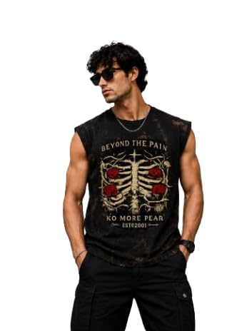 Lightning Beast Printed Mens Ascend Oversized Fit Poly-Cotton Innerwear Tank-image-32
