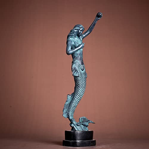 Youfine 17.5 Inches Mermaid Bronze Statue Sexy Statue Mermaid Sculptures And Statues #TOP1