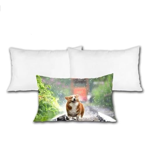 6pack Sublimation Short Plush Pillowcases Blanks Short Plush Throw Pillow Covers Cushion Cover for Sublimation Sofa Couch DIY Pillow Case (No Pillow Insert (12 * 20inch)