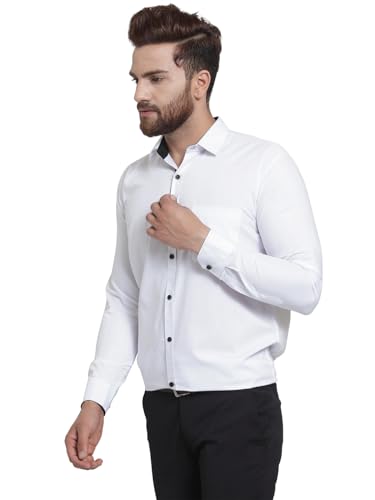 Image of Pinkmint Mens Long Sleeve Button Down Shirt for Men Collared Casual Formal Soild Shirt