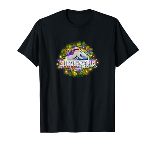 T-shirt Jurassic World Christmas Wreath Logo une idée cadeau originale pour fan de cinéma