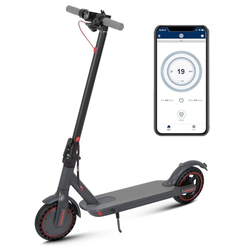 Patinete Eléctrico para Adultos, Motor de 350W, Alcance de 25 km, Velocidad Máxima de 25 km/h, Neumático Macizo de 8.5', Pedal Ancho, Sistema de frenado Doble y Control por aplicación