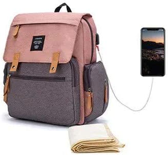 Mochila Maternidade impermeável Cinza com Rosa Lequeen Luxury |  Amazon.com.br