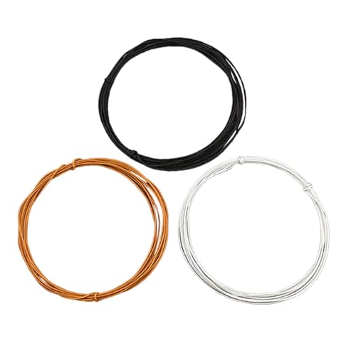Câble de guitare en fil ciré en tissu multicolore flexible Mikikit 3pcs
