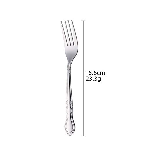 Qiboorun Salad Forks Set Of 12, Stainless Steel Silverware Flatware Forks, Appetizer Dessert Forks With Flower Edge- 6.4 Inches, Silver #TOP1