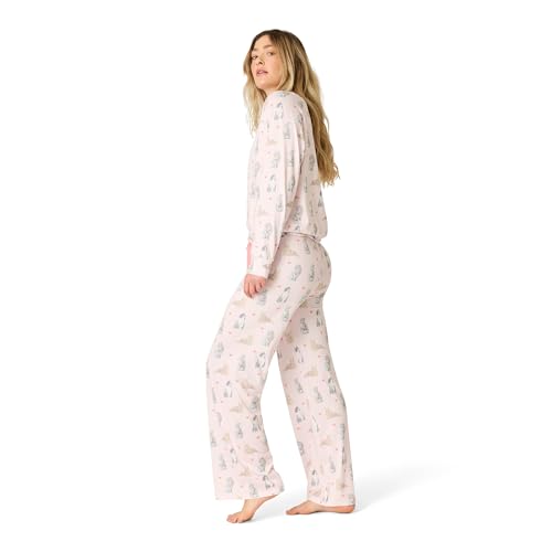 Image of PJ Salvage Women's [Amazon Exclusive] Cloud Jersey Open-bottom Pajama 2-piece Pj Set