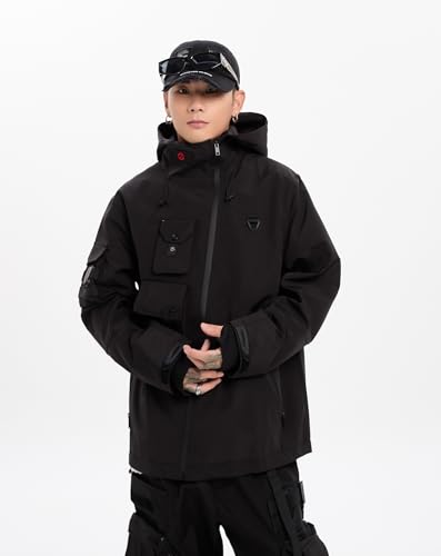 Image of MFCT Men's Techwear Waterproof Windbreaker with Funnel Hoodie