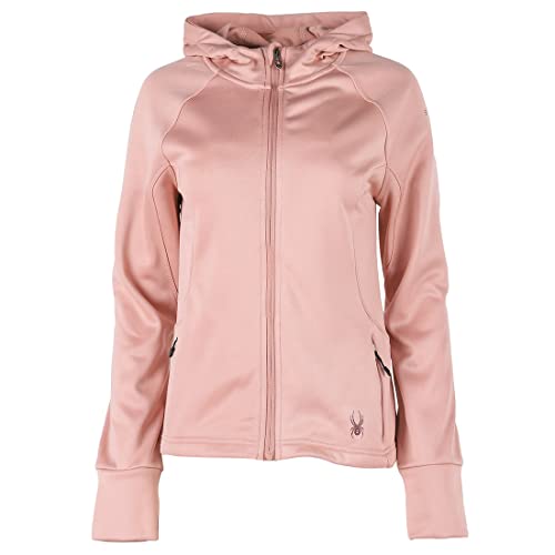 Sudadera Spyder rosa Misty Rose con cremallera completa para mujer talla L