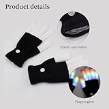 LED Rave Glove, 7 Colors Light Show Light up Finger Gloves for Gloving, Colorful Light Up Warm Gloves,Finger Gloving Light Gloves for adults Light Shows, Raves, Festival, Party (black1-1pcs) - Image 3