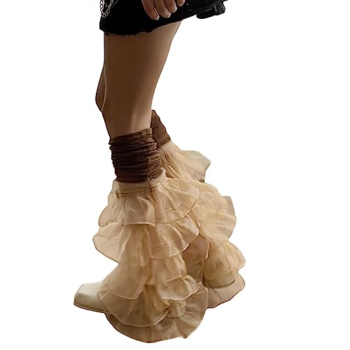 Image of Women Y2k Leg Warmers Ribbed Knitted Harajuku Kawaii Leg Warmers Streetwear