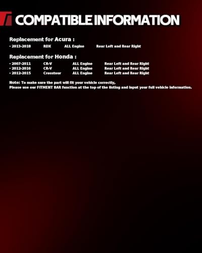 Image of Torchbeam Rear Brake Calipers Set for Honda 2007-2016 CR-V, Acura 2013-2018 RDX, Honda 2012-2015 Crosstour, Rear Left and Rear Right Calipers Replace # 19B6887+19B6886