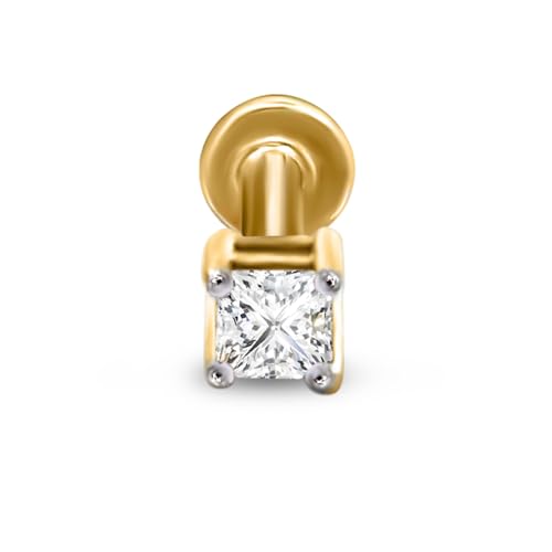 Image of Sparkles Lab Grown Diamond 0.03 Carat - 0.50 Carat Round Shape Solitaire Diamond Nose Pin for Women | 14K Gold IGI Certified FG VS Quality
