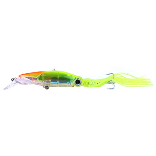 Melhor Isca Artificial Lula Corrico Pesca Cor Amarelo com Laranja Alto Mar Esportiva Cavala Cioba Do