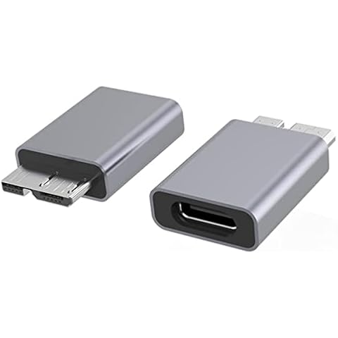 USB C to Micro B Adapter,Fast Charge Type C to Micro B Cable Adapter, Micro B USB 3.0 to USB C 3.1 Adapter for External Hard Drive Disk Portable SSD HDD Cable Adapter (2 Pack) Cover