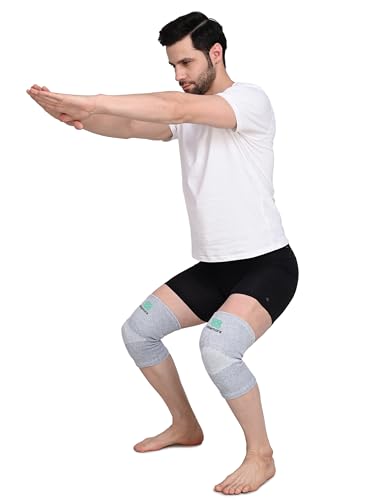 Image of Bamboo Yarn Knee Brace for Men and Women - Knee Pain, Gym, Running, Basketball, Meniscus Tear, Sports, Joint Pain Relief, Injury Recovery (XL)