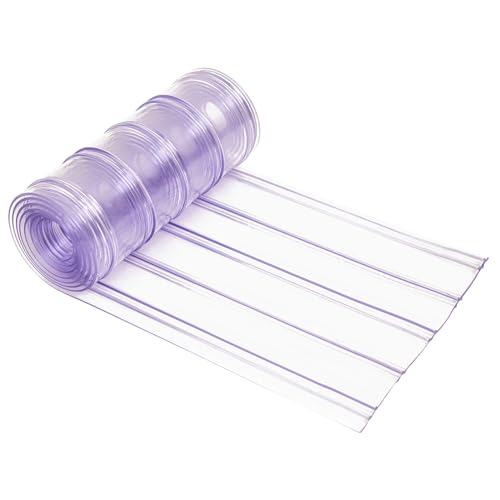 Awoco Replacement PVC Strip, 8" x 108", 0.198" Max Thick, 0.08" Core, Ribbed Scratch-Resistant Door Curtain for Warehouse, Cold Storage,Oversized Opening, Made in USA by Aleco