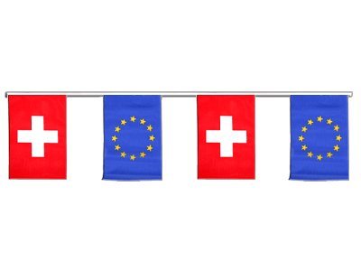 Guirlande d'amitié Suisse Union européenne UE de 6 m pour pavoisement