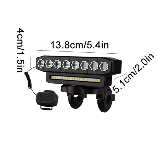 Timbre para bicicleta con bocina súper fuerte y luz frontal de seguridad 2