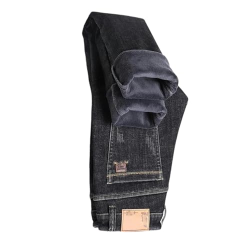 Jeans d'hiver droits homme denim épais de qualité supérieure