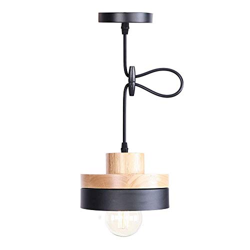 Suspension nordique macaron lustre noir contemporain pour chevet et allée