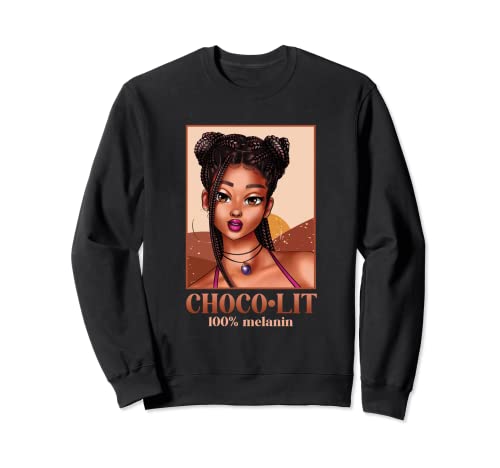 100% Melanina Chica Mujer Negra Mes de la Historia Junio 1865 Sudadera